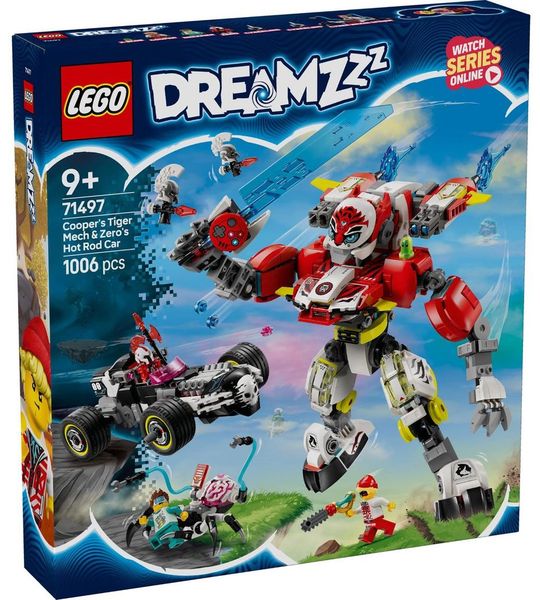 LEGO DREAMZzz™ Coopers tijgermecha en Zero's hot rod auto 71497