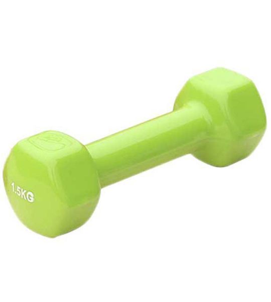 Sporti France Vinyl 1.5kg Dumbbell 2 Eenheden Groen 1.5 kg