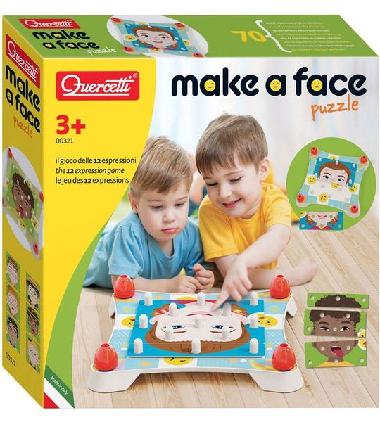 Quercetti Maak een Gezicht Puzzel, 12dlg.