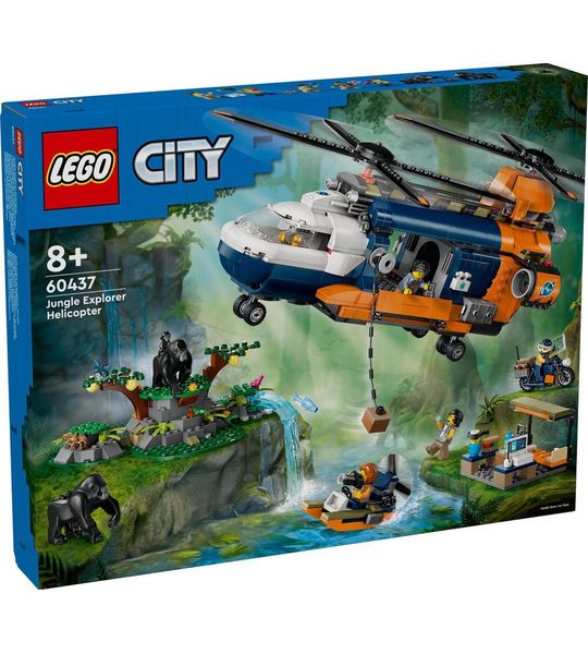 LEGO City Jungleonderzoekers: helikopter bij de basis set 60437