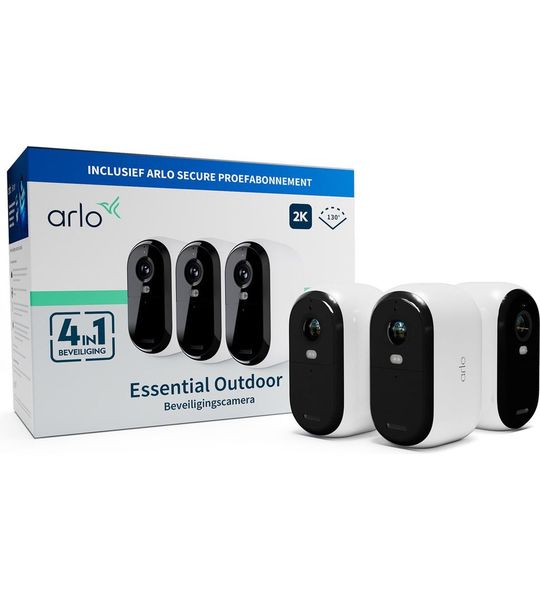 Arlo Essential 2K Outdoor Beveiligingscamera 3-Pack