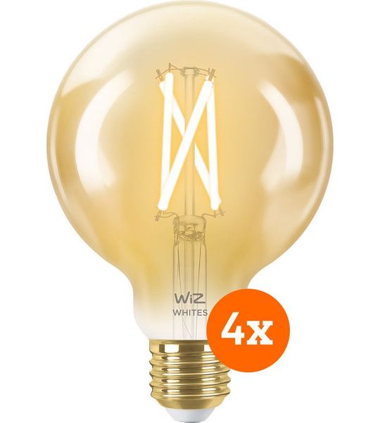 WiZ Smart Filament lamp Globe 4-pack - Warm tot Koelwit Licht - E27