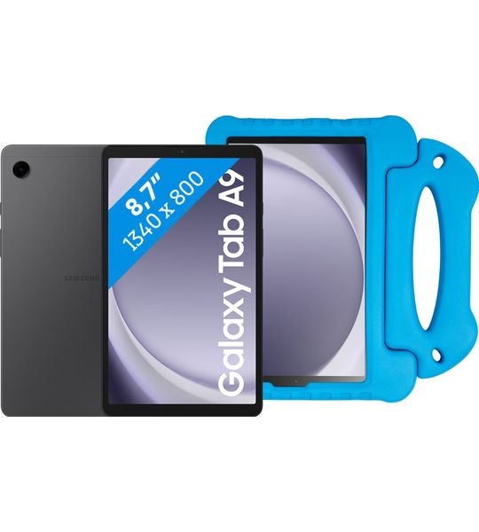 Samsung Galaxy Tab A9 8,7 inch 64GB Wifi Grijs + BlueBuilt Kids Cover Blauw