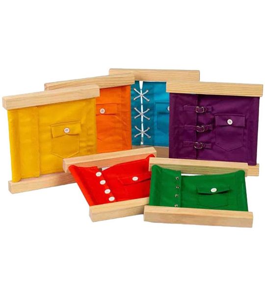 Bigjigs Houten Sluitingen- en Knopenframes, 6dlg.