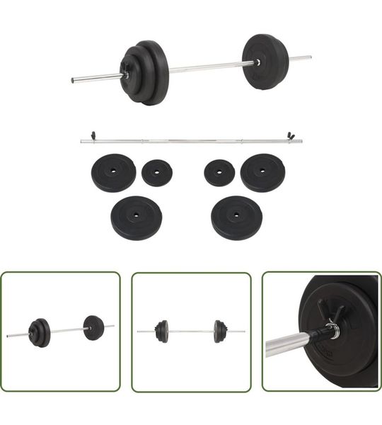 vidaXL Halterset 30 kg met Cementen Schijven