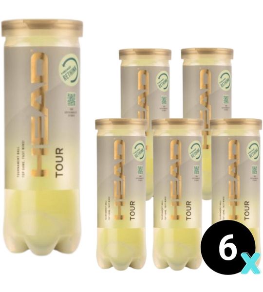 Head Tour - Tennisballen - 6 blikken van 3 ballen - Tennis ballen