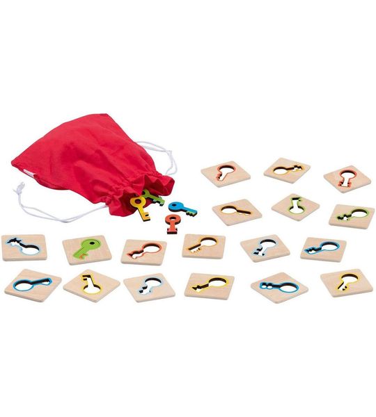 Goki Memo game key search Wooden cards: 5 x 5 x 0.3 cm