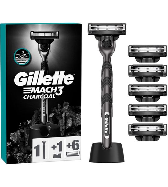 Gillette Mach3 houder + standaard + 6 mesjes