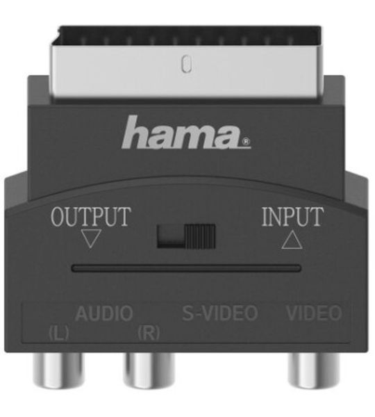 Hama Video-adapter, S-VHS-koppeling, 3 cinch koppeling - Scart-stereo, 4-polig TV accessoire
