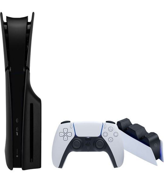 PlayStation 5 Slim Disc Edition + Covers Zwart + Oplaadstation