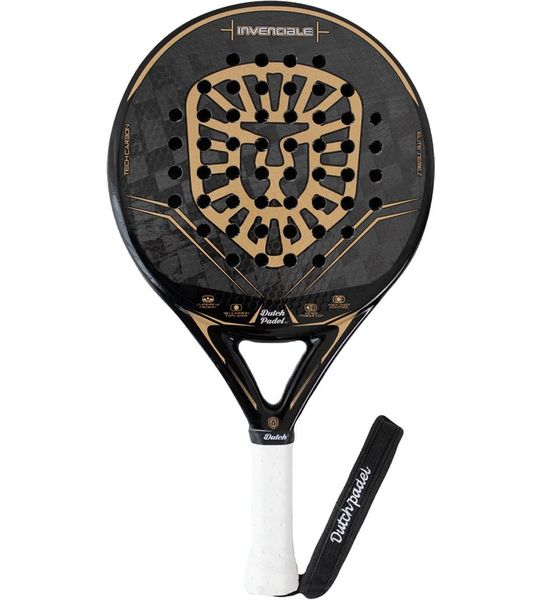 Dutch Padel, padelracket model Invencible 2 - Zwart/Goud