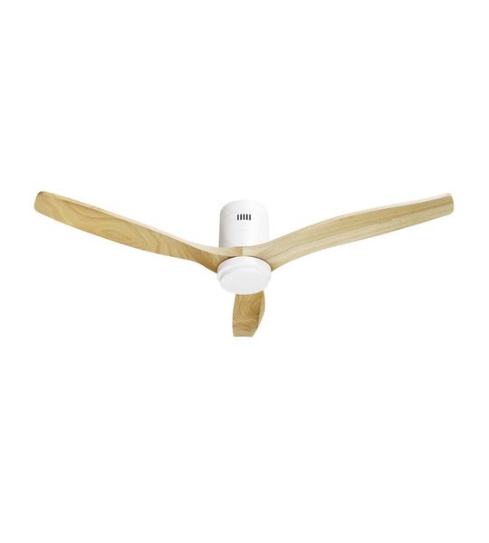 HOMBLI Smart Ceiling Fan & Light - White & Light Wood Smartverlichting