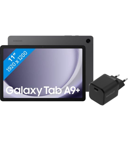Samsung Galaxy Tab A9 Plus 11 inch 64GB Wifi Grijs + BlueBuilt Oplader