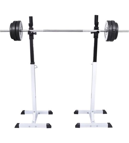 vidaXL Halter-/squatrek met halterset 60,5 kg