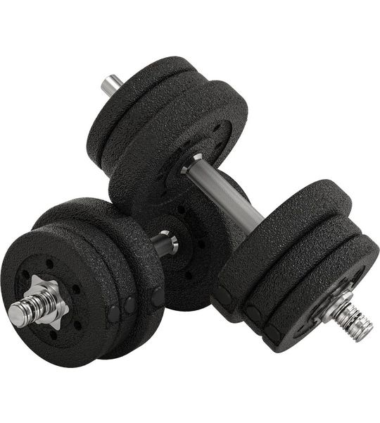 HOMCOM-Stahl, Kunstleder-Schwarz-45L x 21B x 21H cm-Hantelset