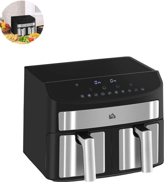 Airfryer XXL - Groot - 8 Liter - Heteluchtfriteuse - Antiaanbaklaag - Zwart