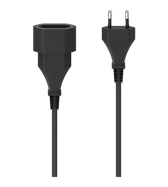 Hama Verlengkabel met Euro-stekker, voor binnen, 3 m Kabel Zwart