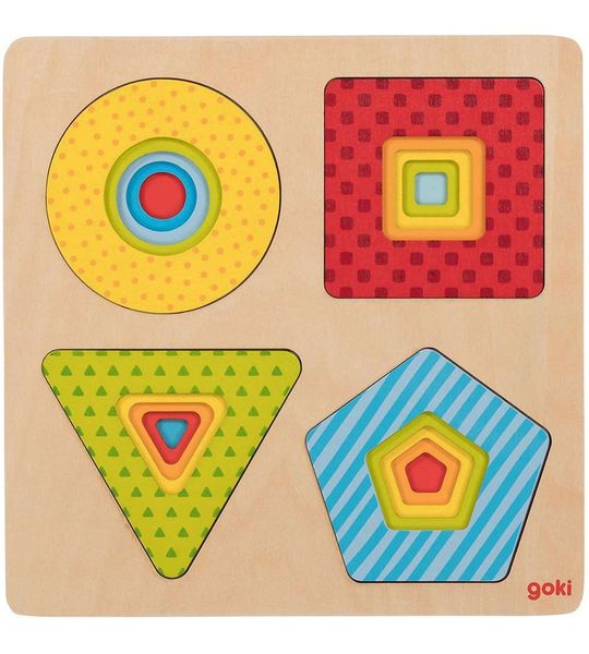 Goki Puzzle warstwowe - 4 ksztaĹ‚ty geometryczne