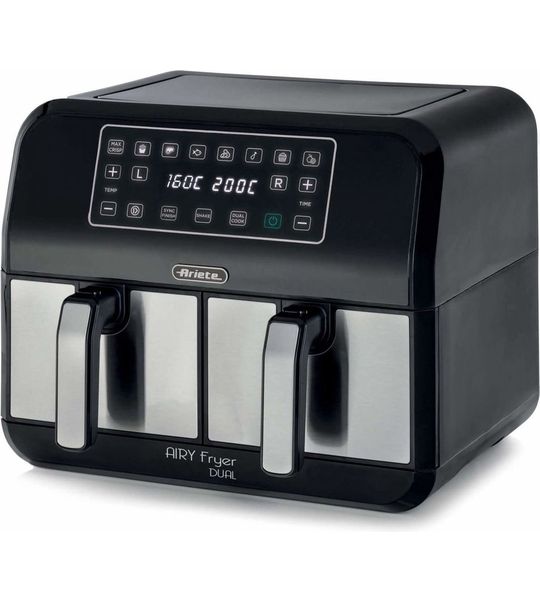 Ariete 4624/00 Dubbel 8 l 1700 W Heteluchtfriteuse Zwart, Zilver