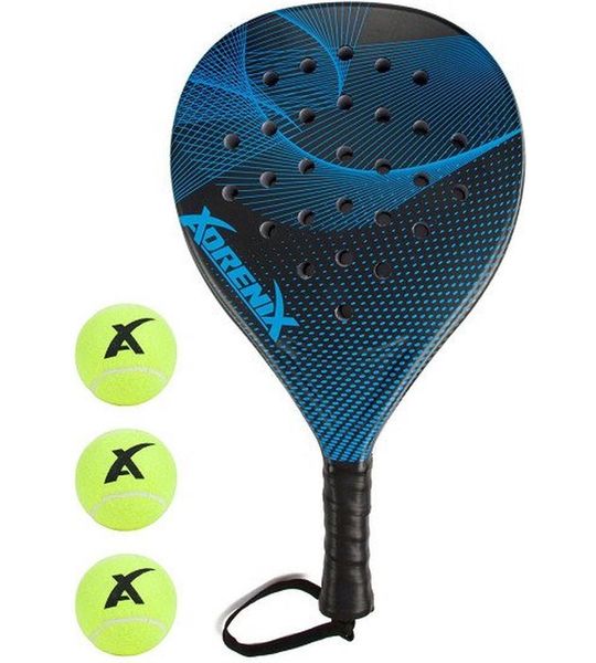 Padelset Racket met 3 Ballen - Blauw