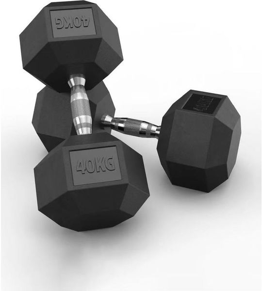 Hex Rubber Dumbbells 40kg (set)
