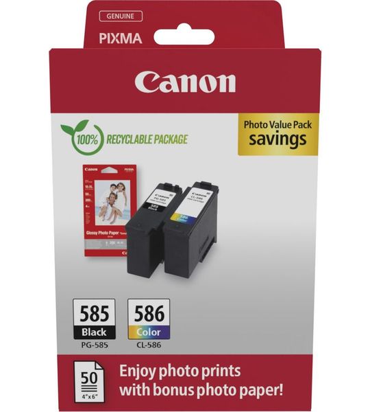 Canon 585/CL-586 Photo Value Pack zwart en kleur