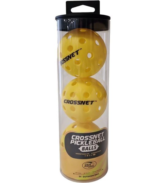 Crossnet Pickleball Set 3 Stuks, Koker 3 Ballen