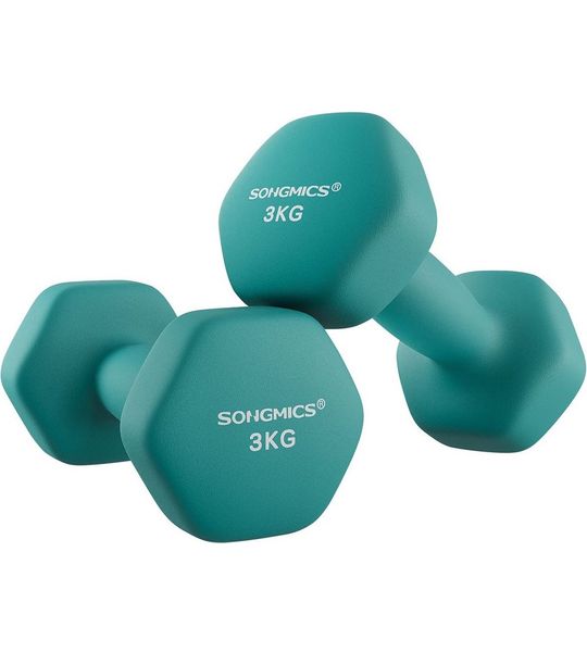 Dumbbell set van 2 donkergroen met vinyl coating