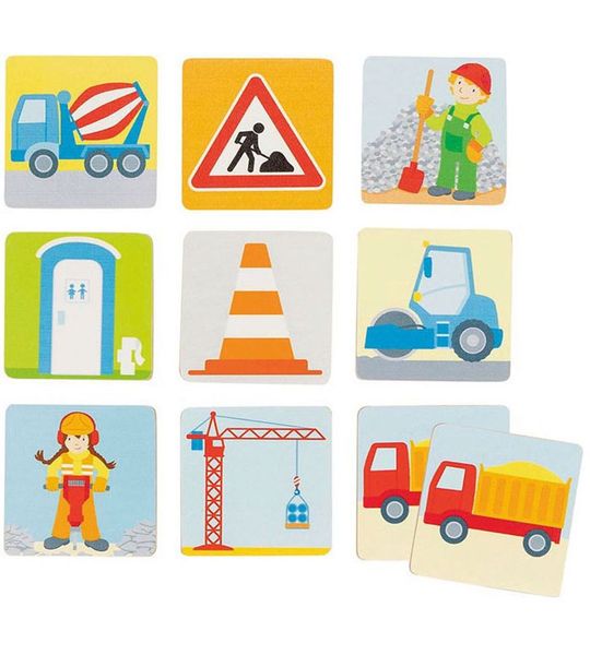 Goki Houten Memo Spel Bouwplaats, 32dlg.