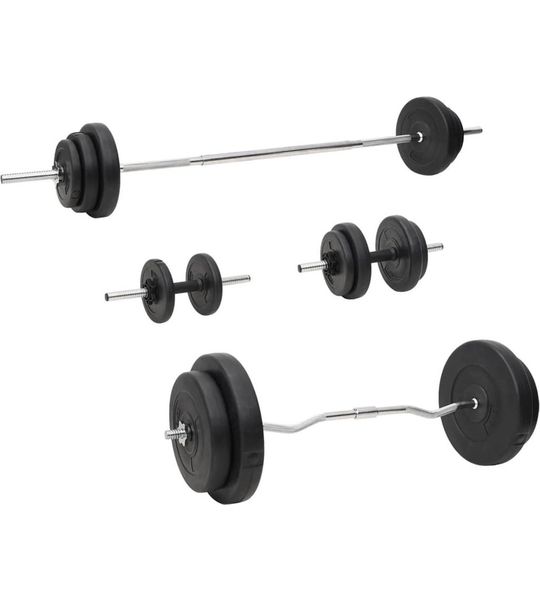 vidaXL Halterset - 90 kg - Multifunctioneel - Zwart - Halterset