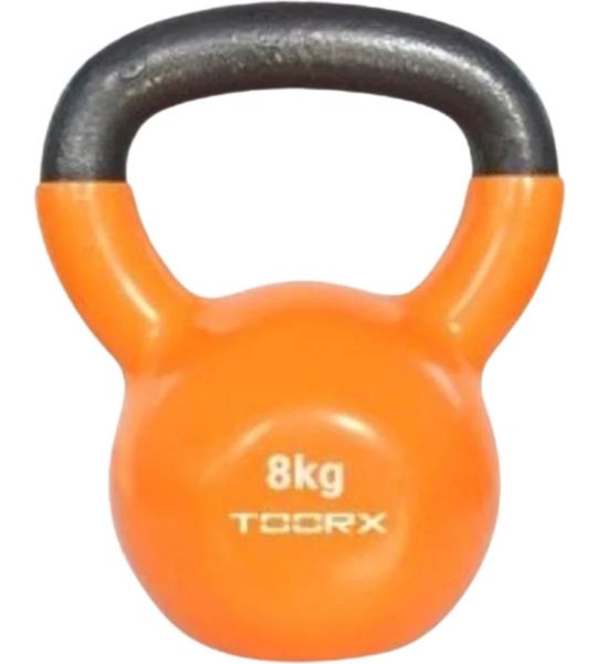Toorx Kettlebell - Kettlebell - Gietijzer - 8 kg - Incl. Vinyl Coating - Oranje