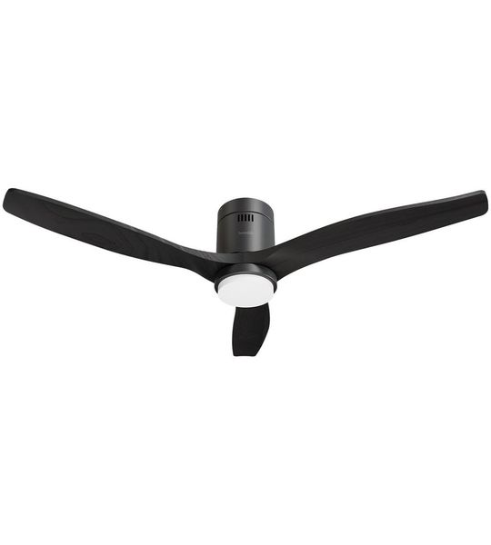 HOMBLI Smart Ceiling Fan & Light - Black & Black Wood Smartverlichting