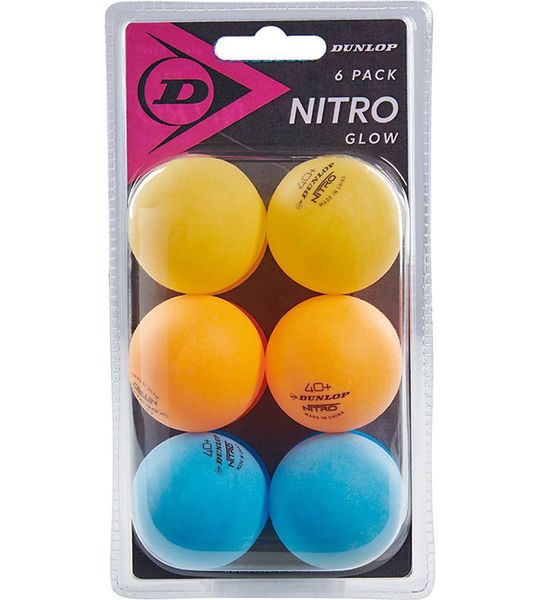 Dunlop Nitro Glow 40+ Tafeltennisbal (6-pack)