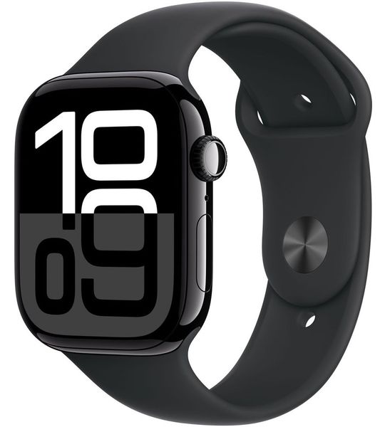 Apple Watch Series 10 46mm Zwart Sportband M/L