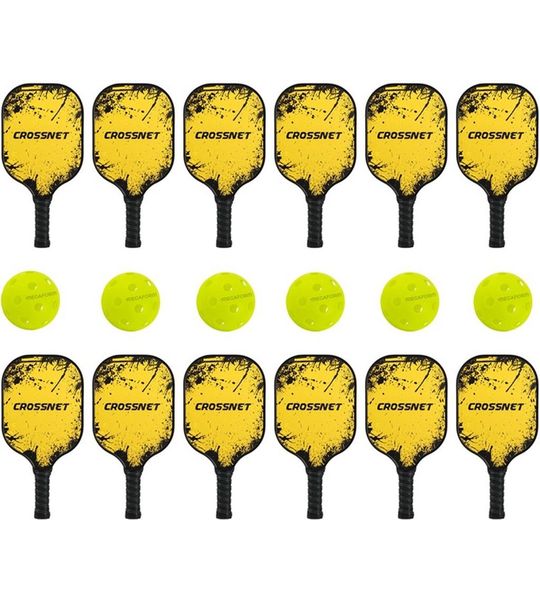 Crossnet - Pickleball schoolset - Set van 12 rackets en 6 ballen