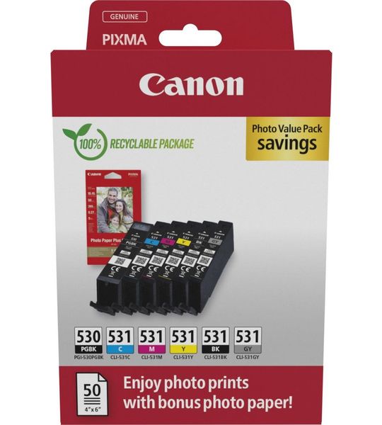 Canon PGI-530 / CLI-531 Photo Value Pack geel