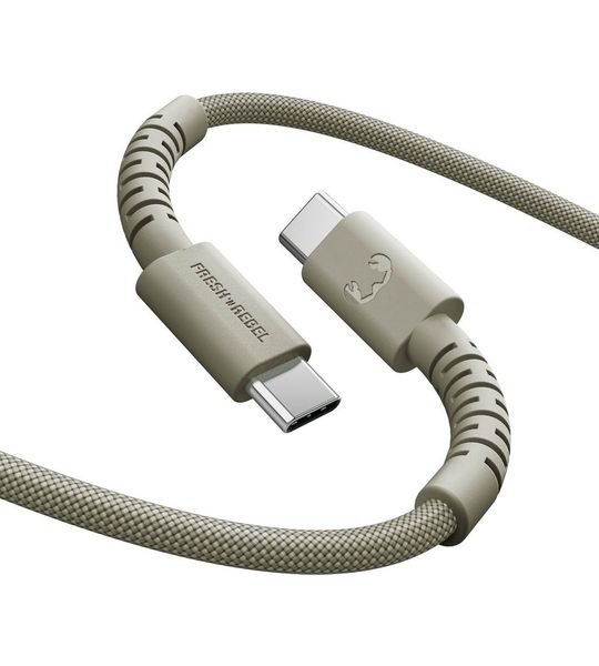 Fresh 'n Rebel Flexwave Silicone Braided 100w Usb-c Kabel 2 M Dried Green