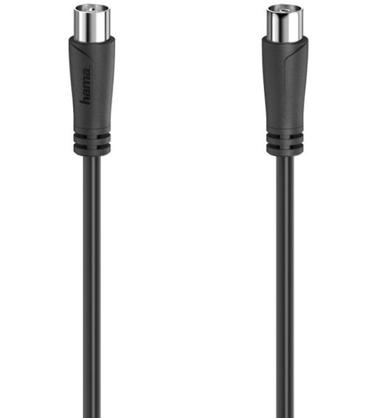 Hama Antennekabel, coax-stekker - coax-koppeling, 1,5 m, 90 dB TV accessoire Zwart