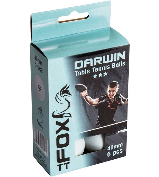 Fox TT Darwin 3 Star Table Tennis Balls (Pack of 6)