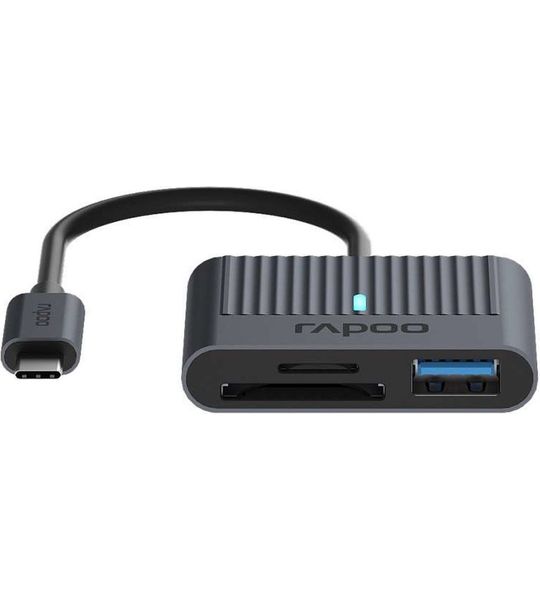 Rapoo USB-C cardreader, grijs Compact Flash kaart Zwart
