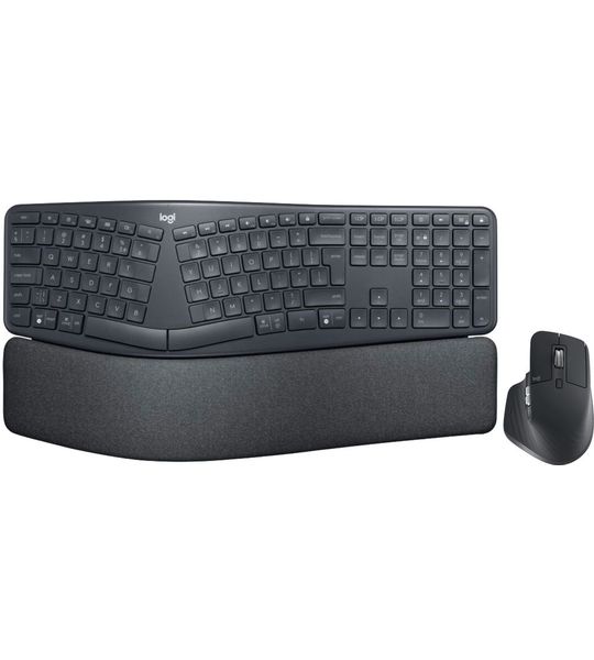 Logitech K860 Ergonomisch Draadloos Toetsenbord QWERTY + Logitech MX Master 3S