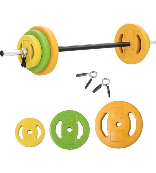 HOMCOM halterset - metaal/pu - Ø28 × 130L cm - oranje/groen/geel