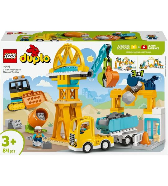 LEGO DUPLO 10476 3-in-1 bouwplaats en voertuigen