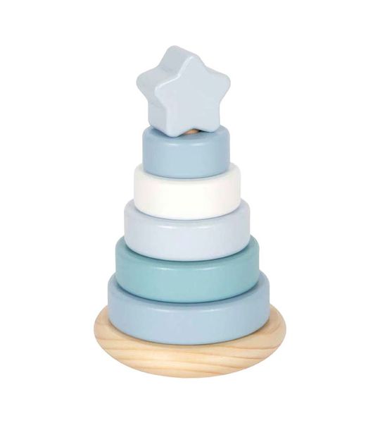 Small Foot - Houten Stapeltoren Blauw - 7dlg.