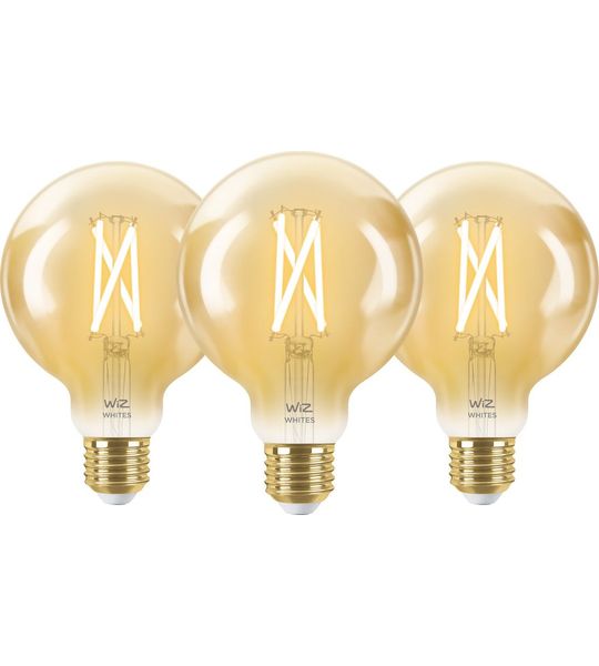 WiZ Smart Filament lamp Globe 3-pack - Warm tot Koelwit Licht - E27