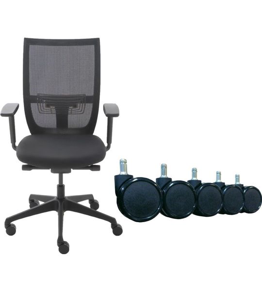 Euroseats Curve Bureaustoel + Wielen Voor Harde Vloeren