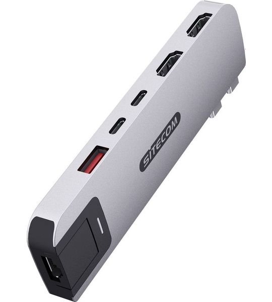 Sitecom MacBook Pro Multiport Hub 6 in 2 Zilver