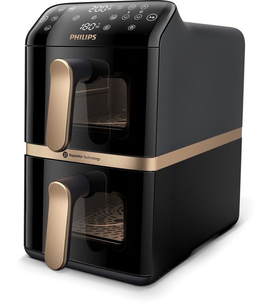 Philips 4000 Series Stacked Dual Basket Airfryer - 10 Liter Na462/70