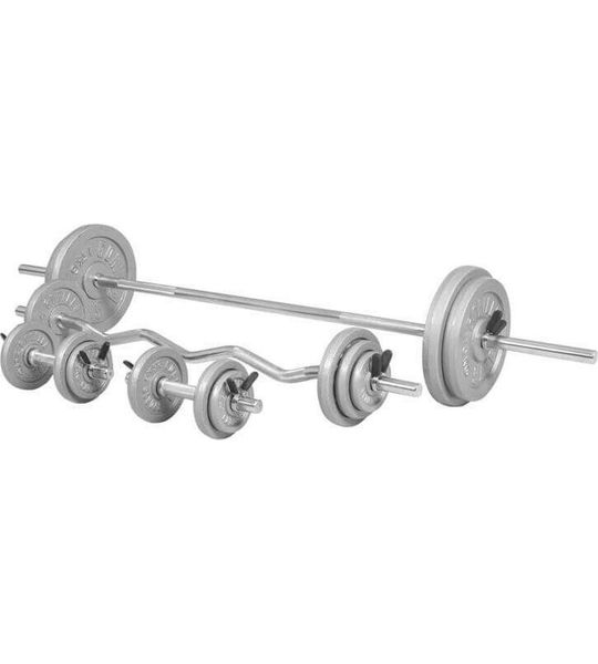 Gorilla Sports Halterset 108 kg Gietijzer - Veersluiting 30 mm