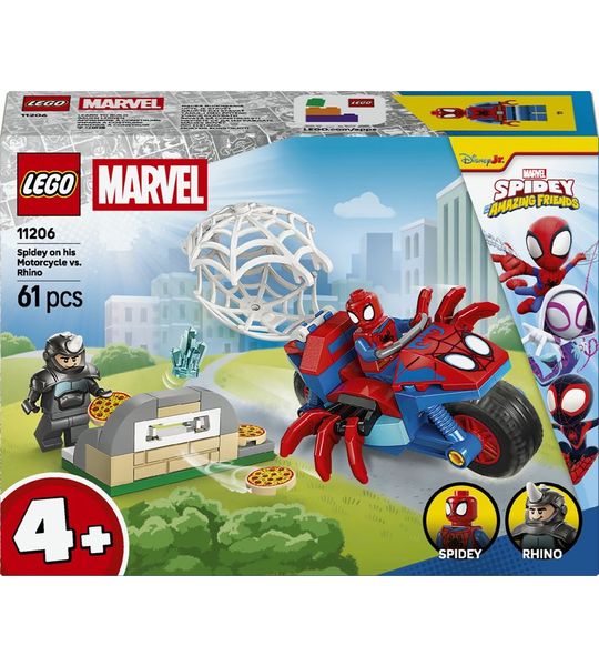 LEGO Marvel 11206 Spidey op zijn motor vs. Rhino